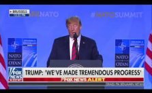 Trump begins NATO news conference with egregious lie