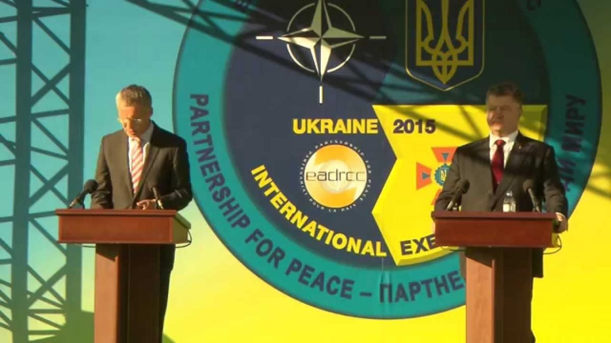 Генеральний секретар НАТО на церемонії відкриття вправи EADRCC "Україна 2015", 21 вересня 2015 року