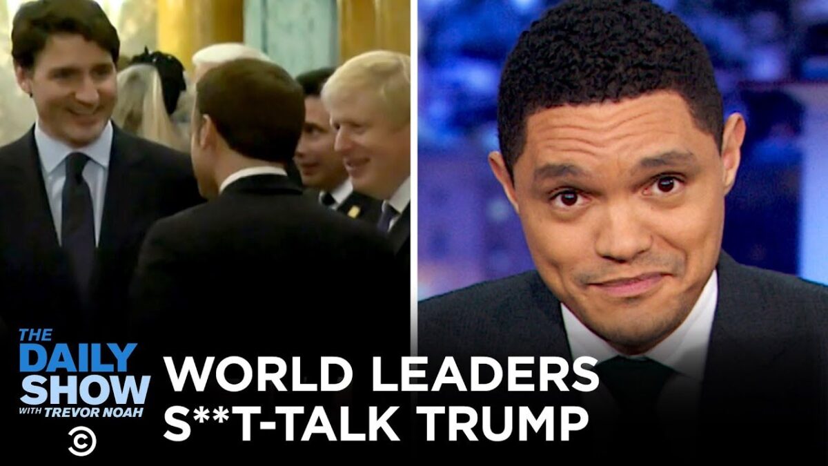 Світових лідерів спіймали на розмові про Трампа | Щоденне шоу